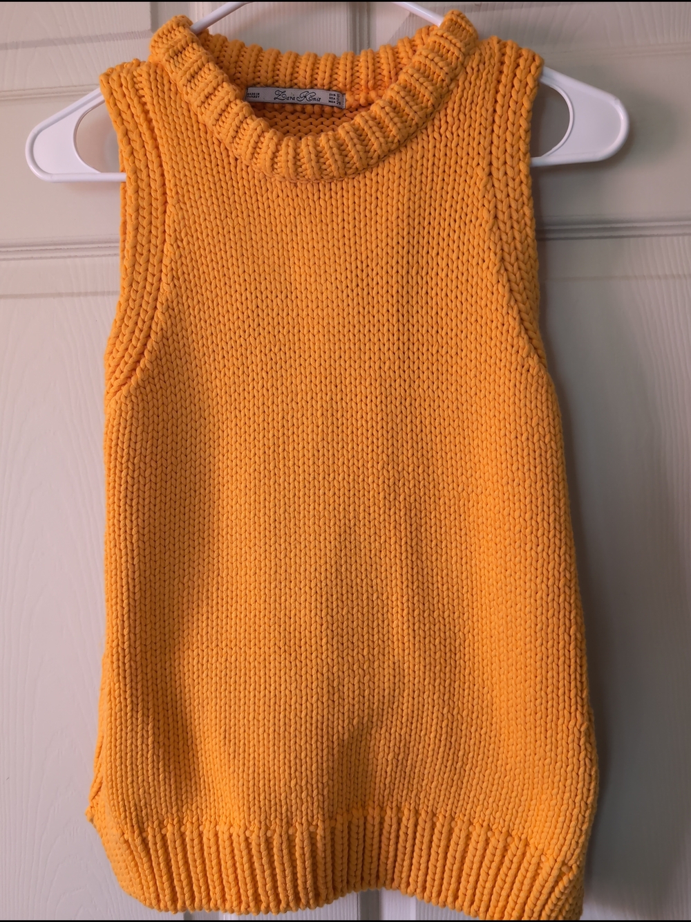 Sleeveless Knit Tank Top - Golden Yellow - Picture 2 of 6